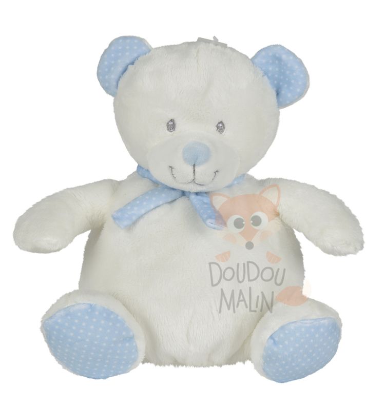  milk soft toy bear blue white 